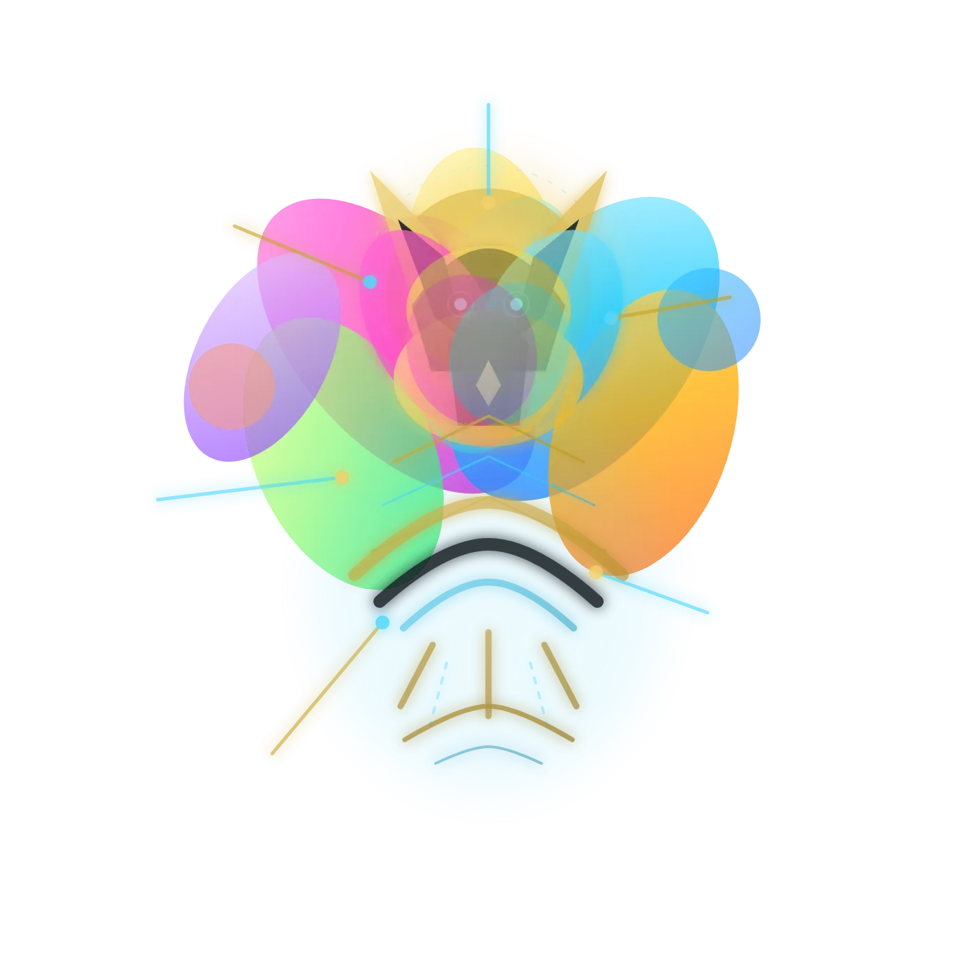 Hourly rotating abstract hero artwork